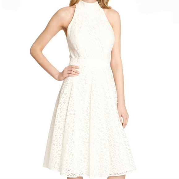 NWT Tahari Ivory Daisy Lace Fit & Flare Dress size 14 - Picture 2 of 11
